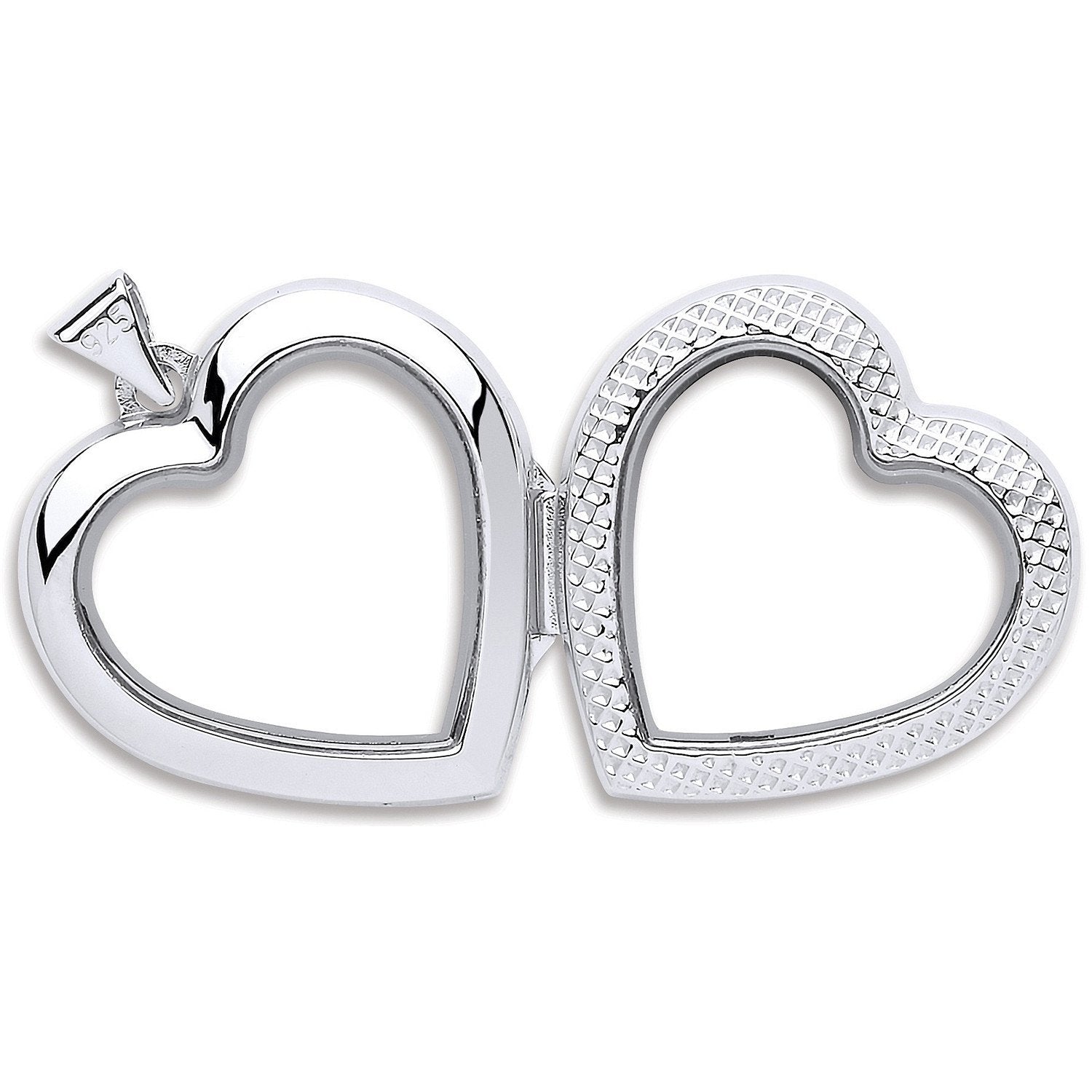 Silver Heart Plain & Ribbed Side Locket - Luxury Watch - Certified Authentic - Swiss Made – Luxury Watch by Imperial T